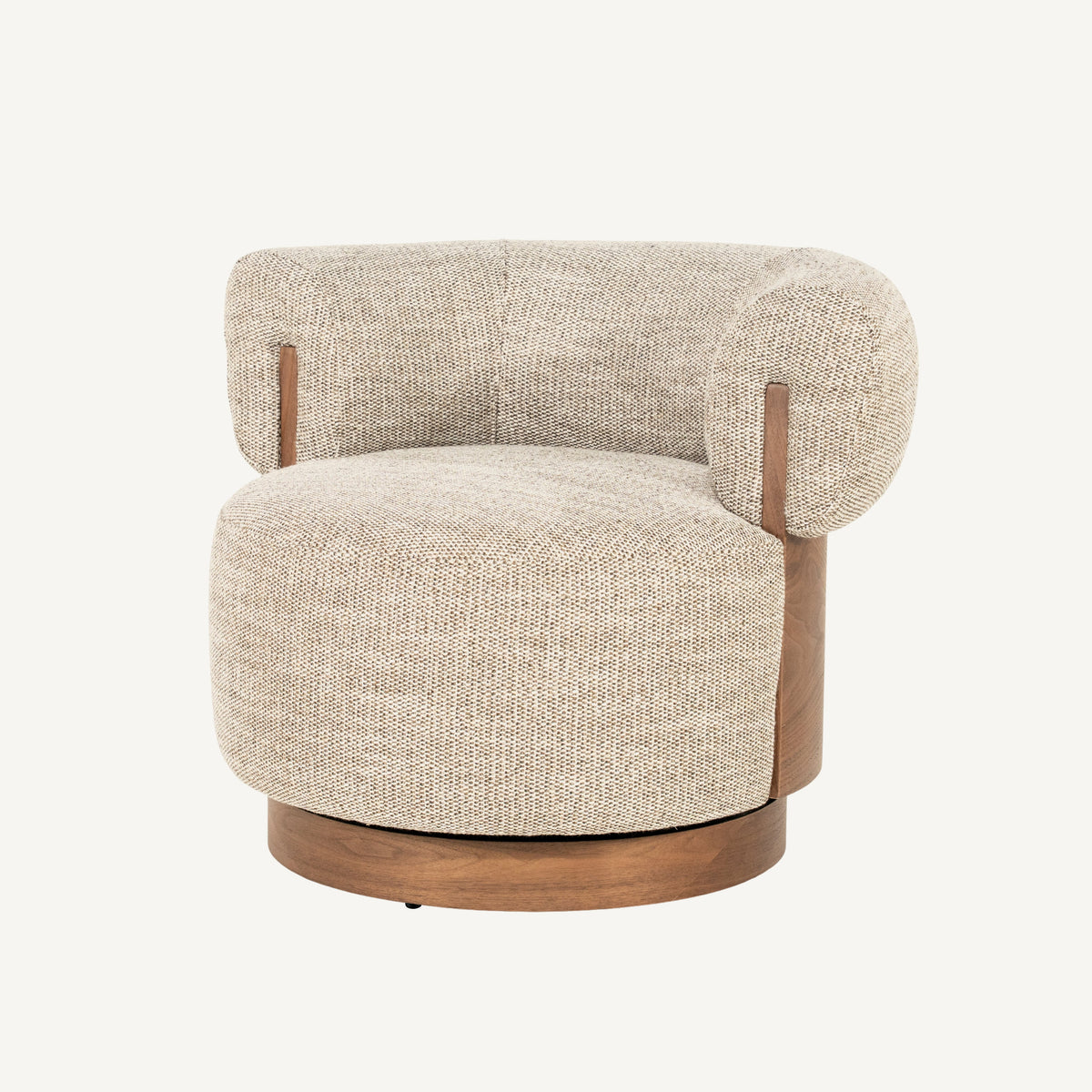 Fauteuil Nila bruin taupe Vanu – vooraanzicht van de fauteuil