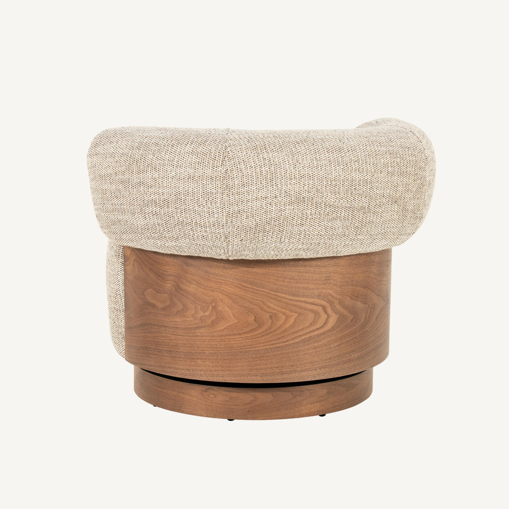 Fauteuil Nila bruin taupe Vanu – schuin vooraanzicht