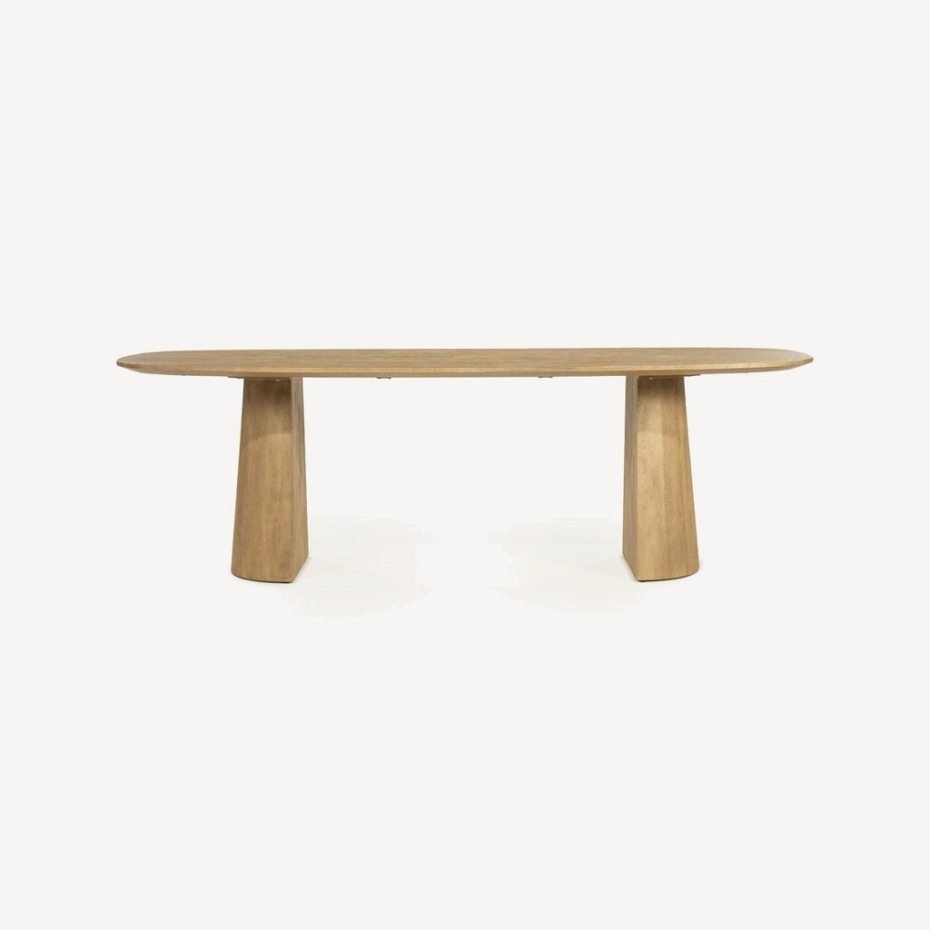 Eettafel Lune 240x105 cm naturel – vooraanzicht van de eettafel