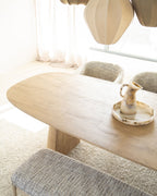 Eettafel Lune 240x105 cm naturel – zijaanzicht