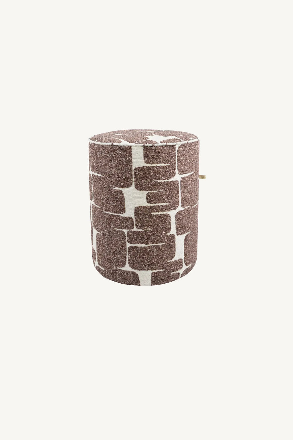 Poef Bangalore Earth Taupe Reverse S/2 van Initials by Haans – detailbeeld 1