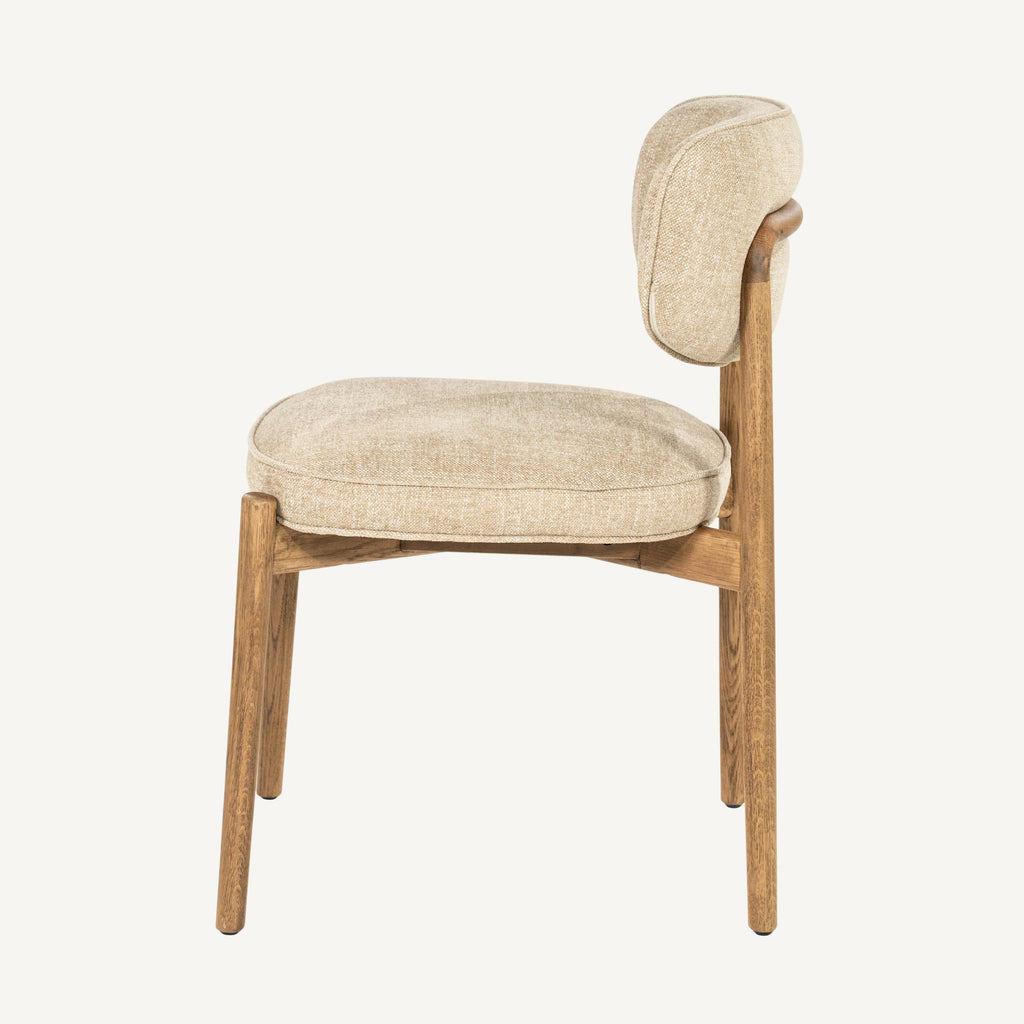 Stoel Rune bruin taupe Serene – zijaanzicht