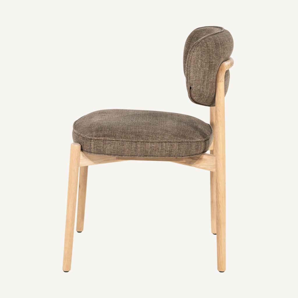 Stoel Rune naturel bruin Serene – zijaanzicht