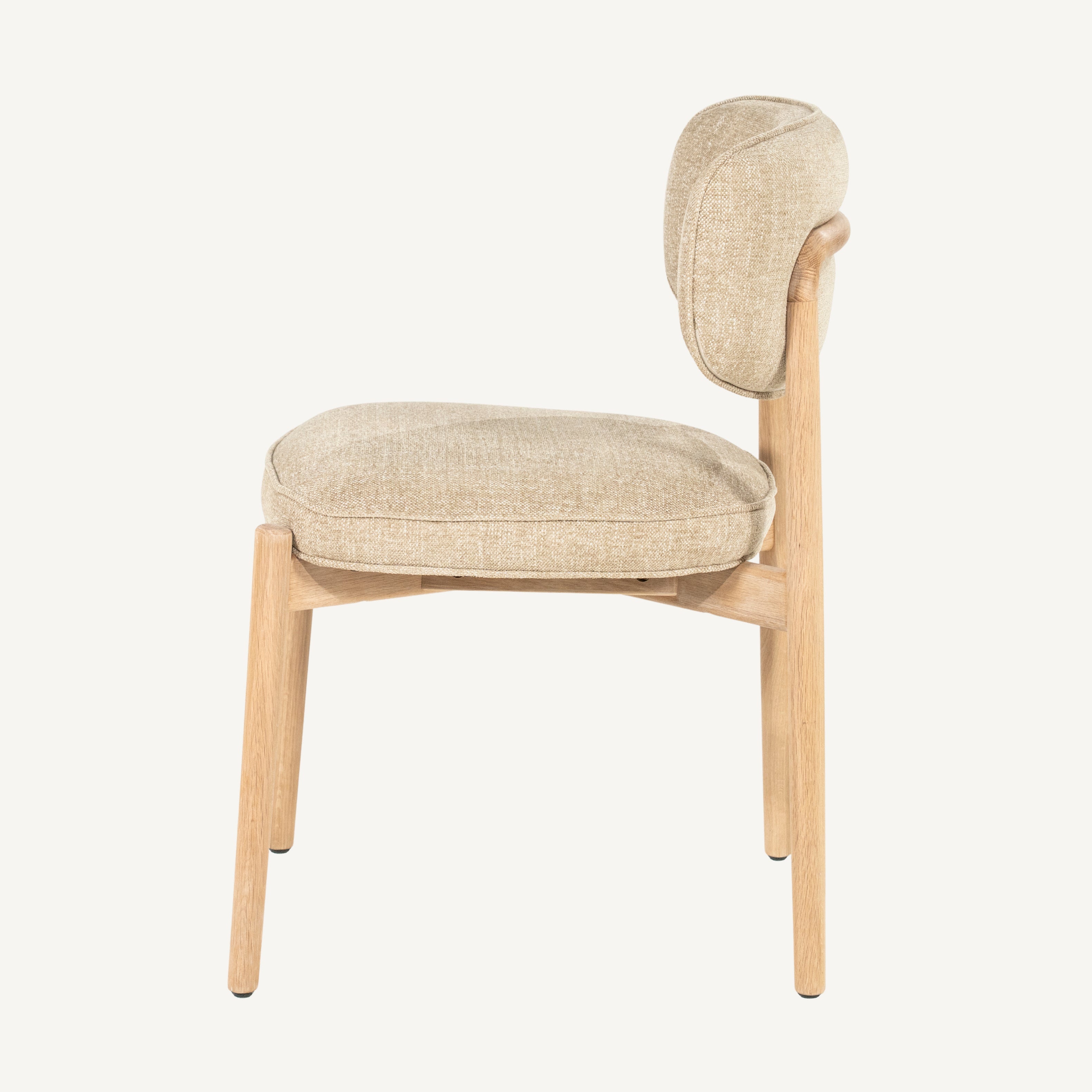 Stoel Rune naturel taupe Serene – zijaanzicht