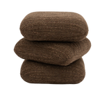 Poef Pillowscape Pluto donkerbruin van BY BOO met drie gestapelde kussenlagen
