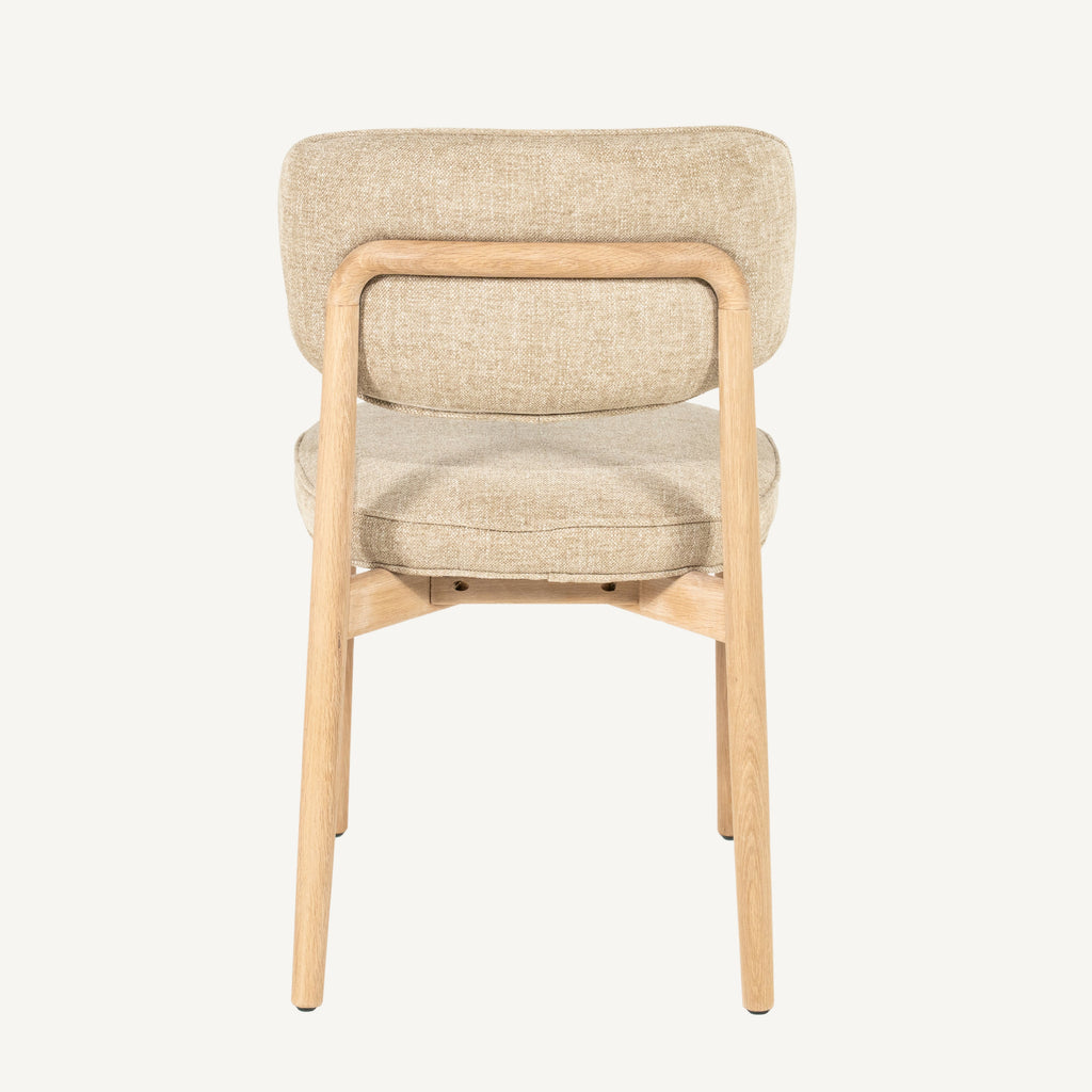 Stoel Rune naturel taupe Serene – bovenaanzicht van de eetkamerstoel