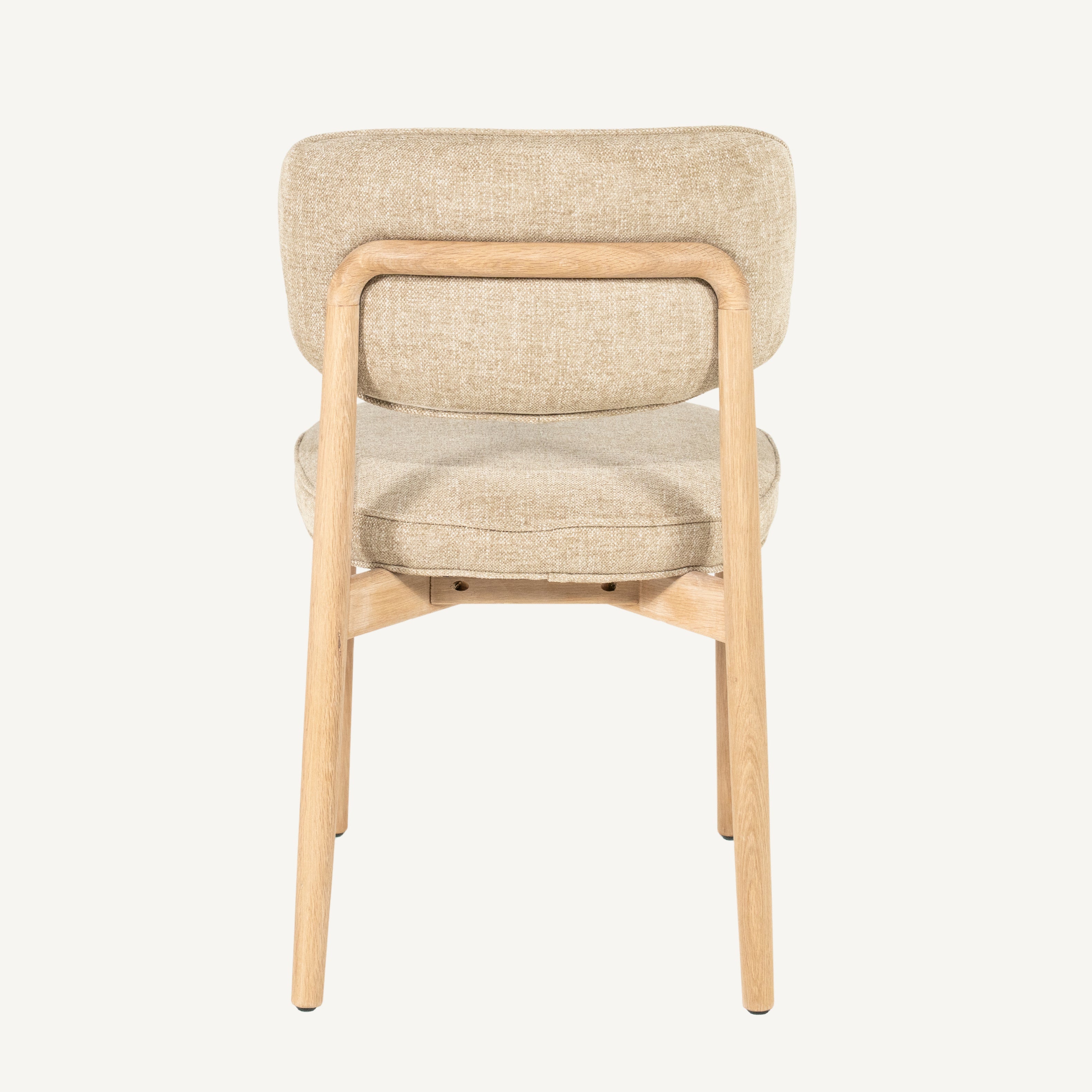 Stoel Rune naturel taupe Serene – bovenaanzicht van de eetkamerstoel