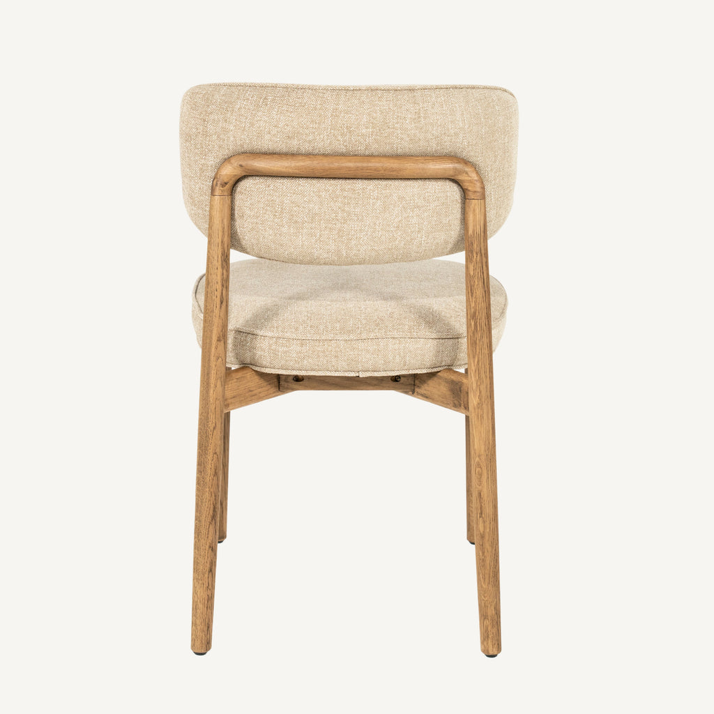 Stoel Rune bruin taupe Serene – bovenaanzicht van de eetkamerstoel
