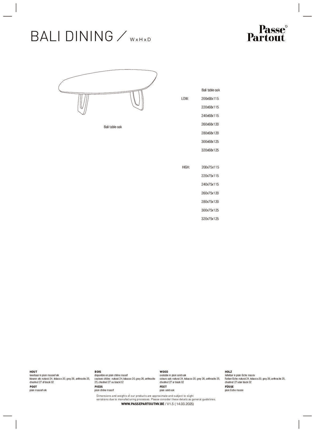 Bali Dining Table - Passe Partout
