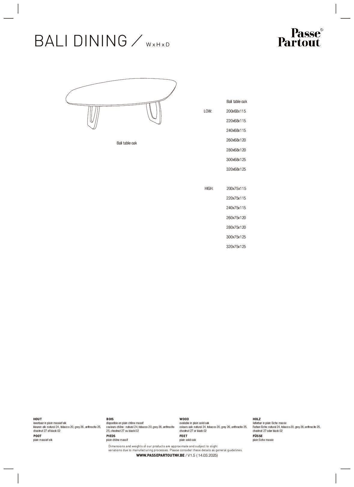 Bali Dining Table - Passe Partout