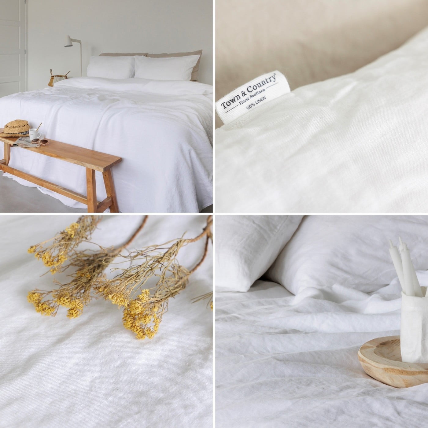 Linnen dekbedset wit van Town & Country — afbeelding 3 van 9