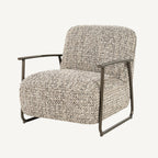 Fauteuil Norel taupe Vive – fauteuil van Eleonora met gemêleerde stof en metalen frame