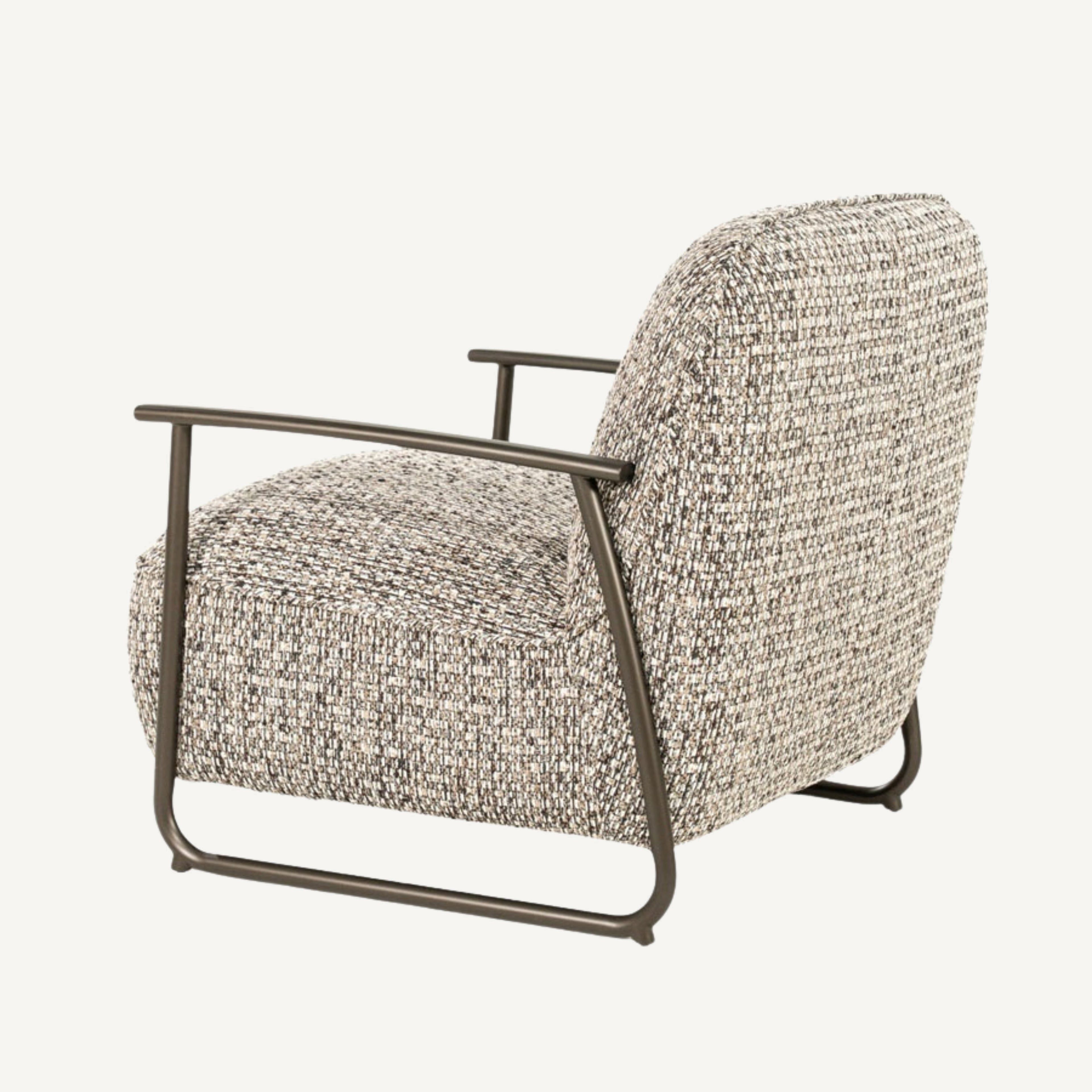 Fauteuil Norel taupe Vive – detail van de zitting en de gemêleerde Vive-stof