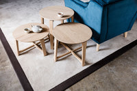 Vloerkleed Beach van Passe Partout in Sand met donkere bies – sfeerbeeld