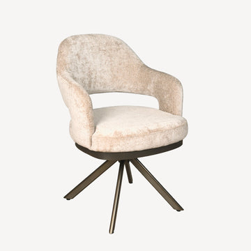 Eetkamerstoel Firenze in Be glory light brown 15 met Venus 360 anodic brown onderstel — vaste voorraad, artikelnummer FIR0503217V